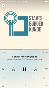 Screenshot: Der Staatsbürgerkunde-Podcast auf dem Smartphone. 