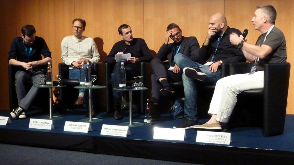 Das Panel zum Spielejournalismus beim "gamescom congress" 2015; Foto: Vera Lisakowski