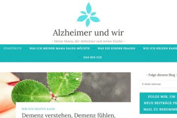 Screenshot der Titelseite des Blogs "Alzheimer und Wir"