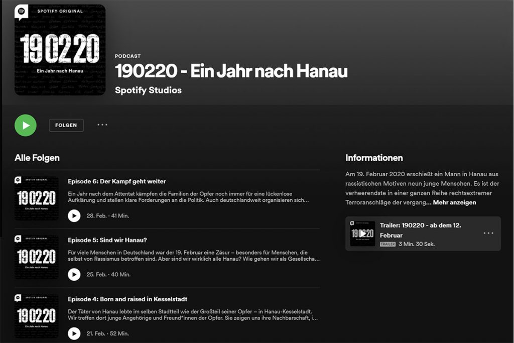 Screenshot "190220 - Ein Jahr nach Hanau"