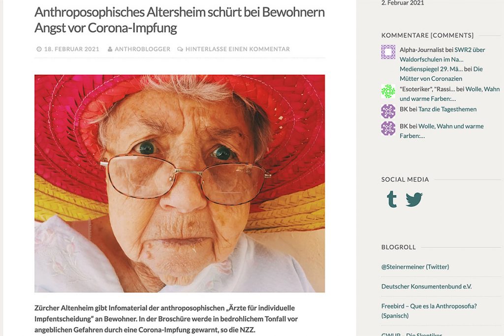 Screenshot "Anthroposophie.blog"