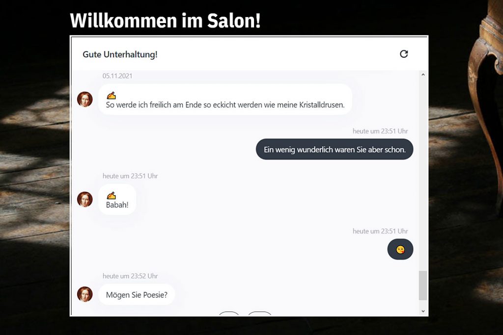 Website des Chat-Bots "Salonzeit".