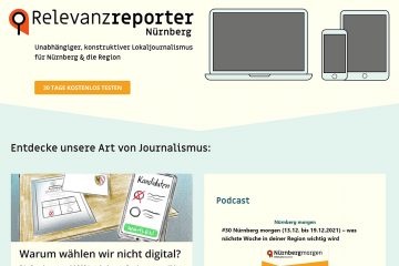 Screenshot des lokalen Angebotes "Relevanzreporter Nürnberg".