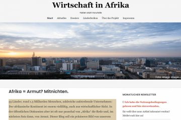Screenshot des Blogs "Wirtschaft in Afrika".