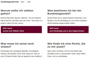 Screenshot "Bundestagswahl einfach erklärt".