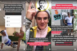 Montage von Story-Elementen des Instagram-Kanals "News WG" des Bayerischen Rundfunks.