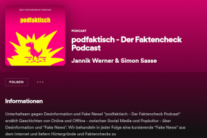 Screenshot des Podcasts "podfaktisch" auf Spotify