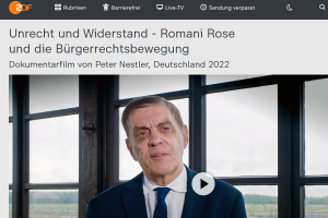 Screenshot des Dokumentarfilms "Unrecht und Widerstand-Romani Rose und die Bürgerrechtsbewegung" vom ZDF